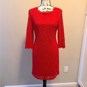 Elegant Red Lace Dress
